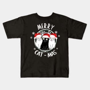 Merry Catmas Funny Cats Christmas Gift Kids T-Shirt